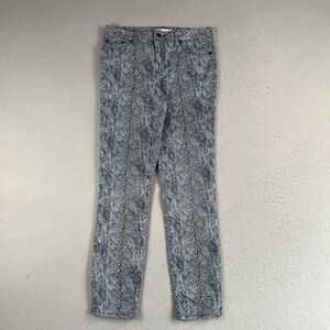 Tory Burch Blue Snake Skin Print Skinny Straight Leg Mid Rise Womens Jeans‎ 29